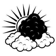 Clear sky with cartoon style fluffy clouds