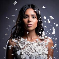 Marble debris woman