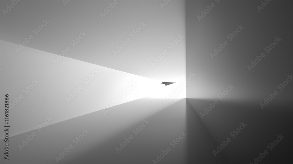 Poster achieving flight goals simple paper airplane targeting straight paths in minimalist spaces