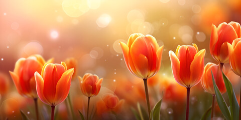 Minimalist Floral Portrait of Beautiful Lily Flowers in a Crisp orange Setting