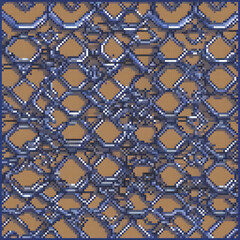 Fototapeta premium Blue and brown pixel art on a serene blue backdrop.