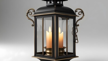 Realistic 3D Candle Lantern 