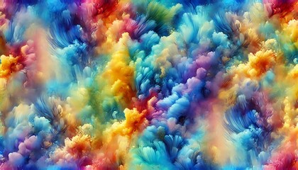 Vivid Multicolor Watercolor Texture with Abstract Flowing Patterns