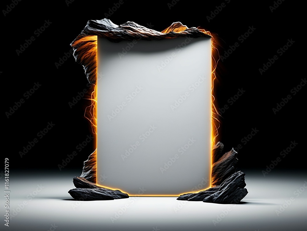 Aufkleber a glowing frame surrounded by dark, textured edges, creating an ethereal and dramatic presentation f