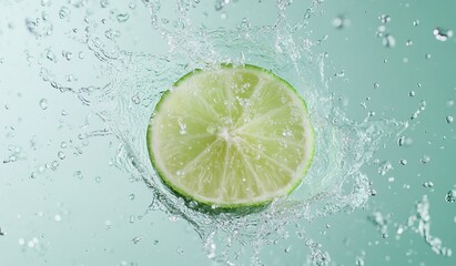 Lime Splash,  Refreshing Citrus Fruit in Water