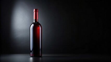 red wine bottle on black background, dark background, glassware,  dark background, glassware, drink, bottle