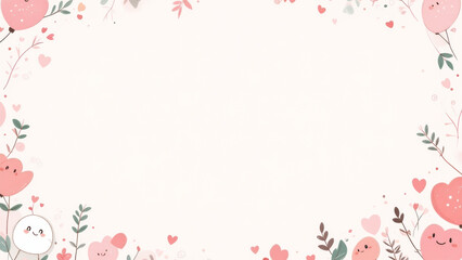 Illustration of a love cute draw background featuring romantic doodles, pastel hues, and soft illustrations.