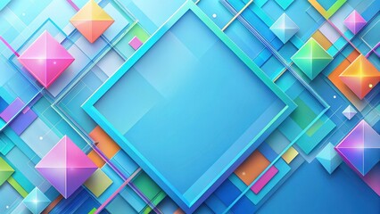 Colorful geometric shapes in a light blue corporate abstract background with a looping animated gradient effect, corporate identity, color gradient