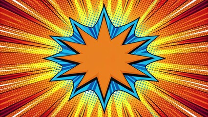 Fototapeta premium Vibrant Comic Book Pop Art Strip Radial Backdrop , pop culture
