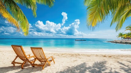 Obraz premium Beaches are perfect for sunbathing and swimming.