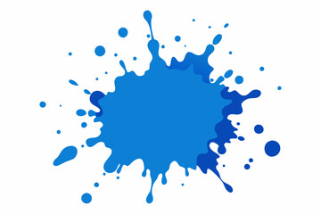 Naklejka premium Cerulean paint splatter on white background