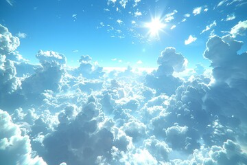 Naklejka premium The sun shines brightly through the clouds