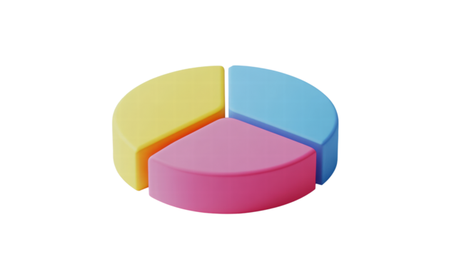 Pie chart 3d element, PNG transparent