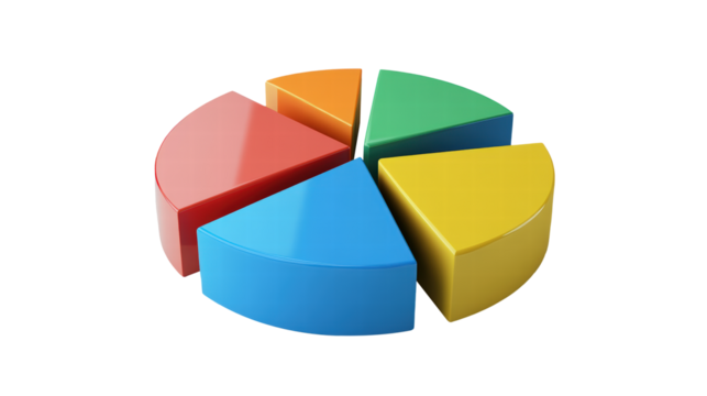 Pie chart report, PNG transparent
