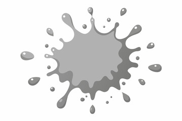 Fototapeta premium Pewter paint splatter on white background