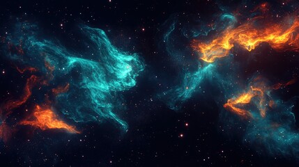 Vibrant Galactic Nebula and Starry Night Sky. Cosmic Universe and Astronomy Supernova Wallpaper.