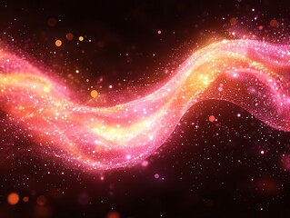 Fototapeta premium Sparkling Pink Gold Glitter Wave Abstract Design