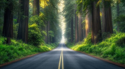 Obraz premium Scenic Route Through Redwood National Park