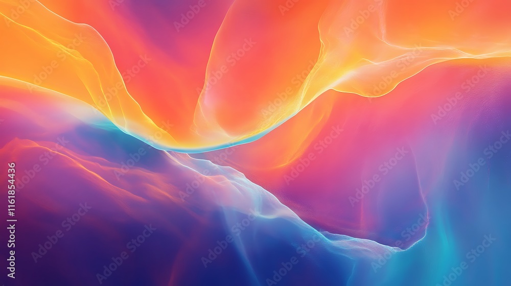 Poster abstract colorful waves flowing dynamically
