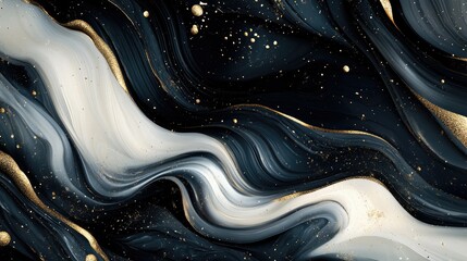 Abstract Gold and Blue Marble Stone Texture Background