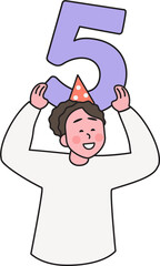 People in New Year's celebration moment, fun action, 2025