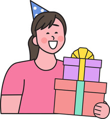 People in New Year's celebration moment, fun action, 2025