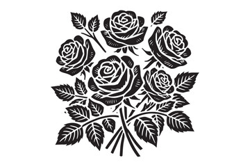 Roses Silhouette Vector