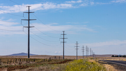 A line of telegraph poles