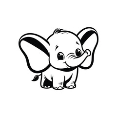 Obraz premium Dumbo Elephent Simple LOgo Design