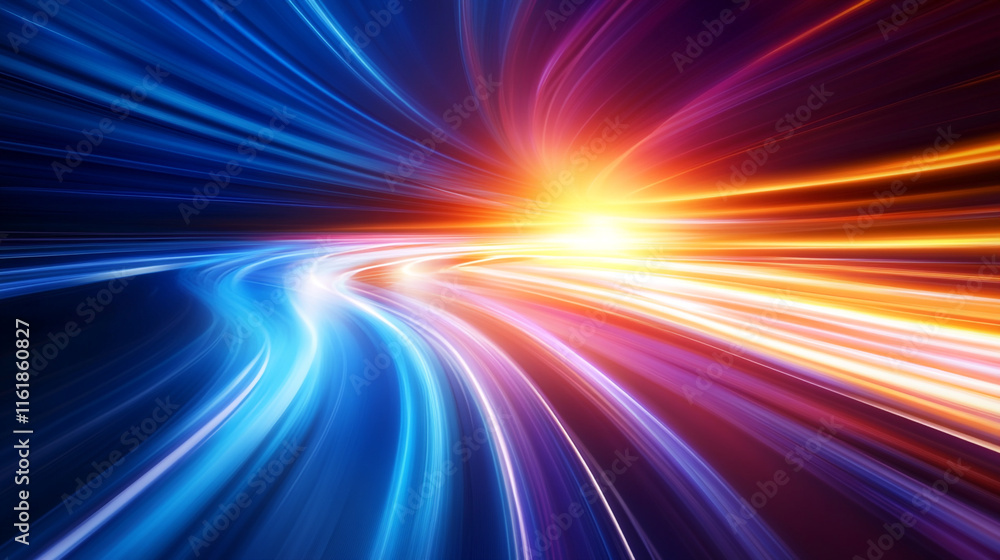 Poster energetic and colorful laser lights producing vibrant and intricate patterns against a dark backgrou