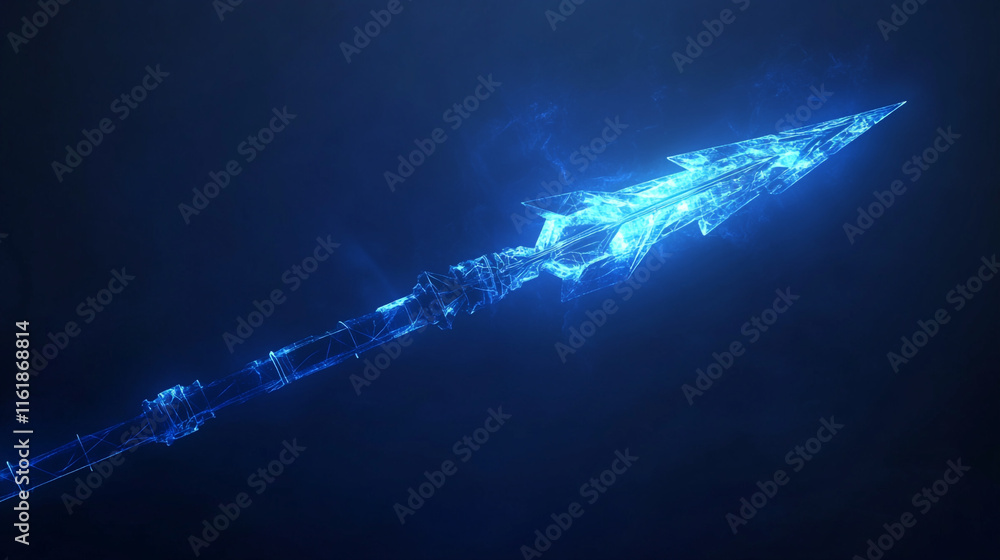 Aufkleber digital network: abstract close-up of a glowing blue circuit board, abstract digital circuit board. 