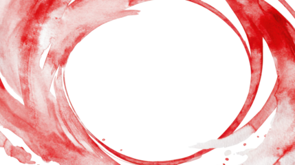 Round frame painted with watercolors transparent background