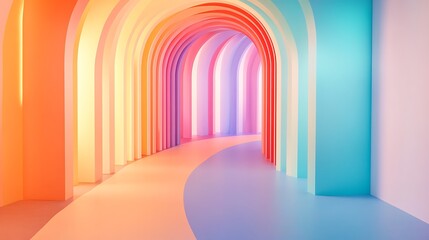 Colorful Archway Pathway Abstract Design
