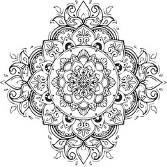 Beautiful flower art and mandala vector design