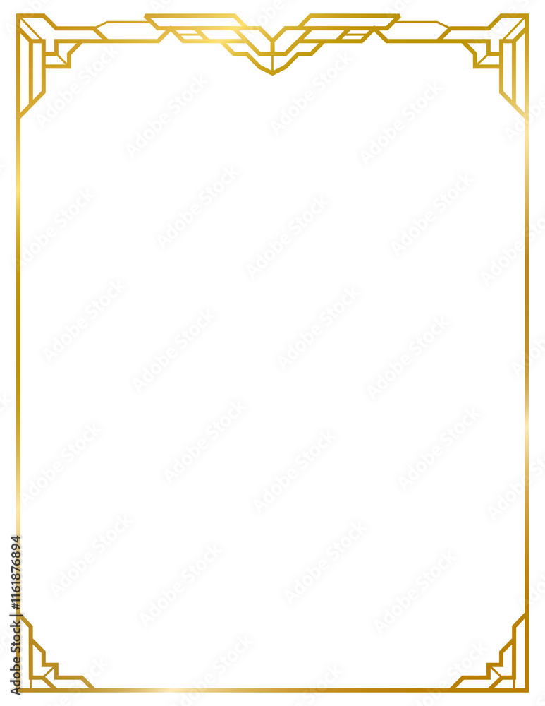 Wall mural Decorative frames banner label collection png transparent background transform Your designs with gold frame	
