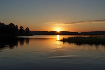 sunset over the river