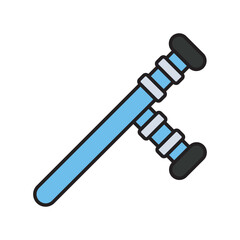 baton color line icon with white background vector stock illustration