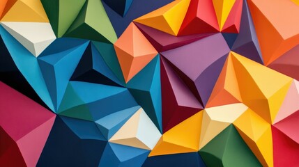 Obraz premium Abstract colorful geometric background with 3D polygonal shapes.