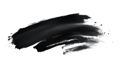 Black paint smear transparent background