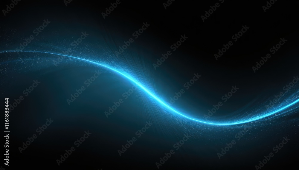 Poster blue luminescence abstract dot particle design on dark background 3
