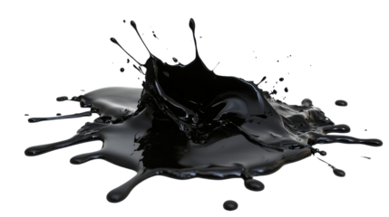 Black oil splash transparent background