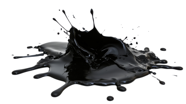 Black oil splash transparent background