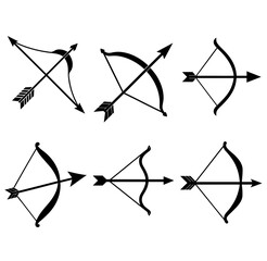 Bow and arrow silhouette icon