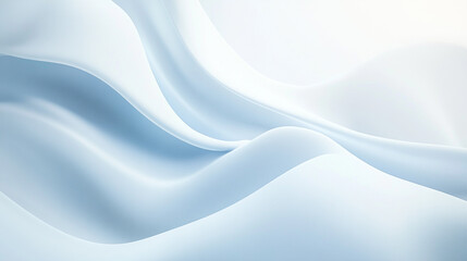 Fototapeta premium A blue and white fabric with a wavy pattern, Frost Veil: White Satin and Soft, Crease Waves, A Showcasing of Icy Elegance