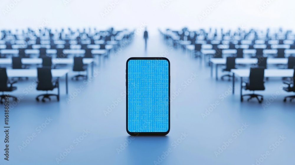 Aufkleber digital data smartphone display office space technology image