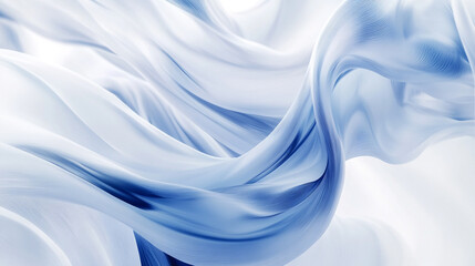 Obraz premium A shiny, smooth pastel blue satin fabric with a slight sheen and soft texture, Flowing blue and white fabric texture. Concept of softness and elegance.