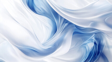 Obraz premium A shiny, smooth pastel blue satin fabric with a slight sheen and soft texture, Flowing blue and white fabric texture. Concept of softness and elegance.