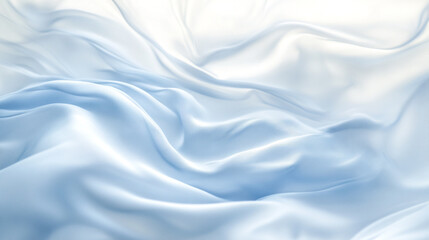 Fototapeta premium A white fabric with a pattern of waves, White and Blue Colors Background