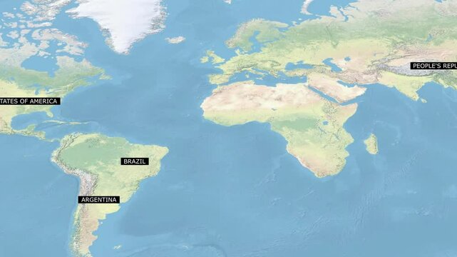 World Map Highlighting G20 Nations