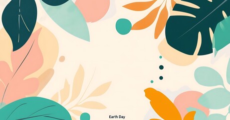Earth Day in green color, simple vector graphic style